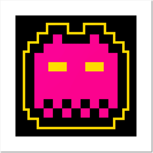 Pink Alien Cute 8 Bit Posters and Art